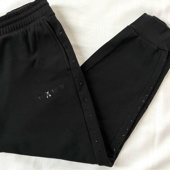 DKNY Sport Rhinestone Relaxed Black Pockets Drawstring Joggers Size XS - Picture 14 of 16